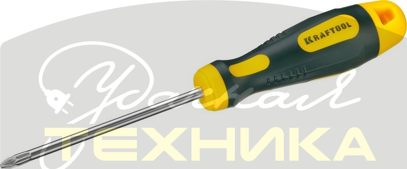 250073-2-100 Отвертка Kraftool X-Drive Cr-Mo-V сталь, двухкомп. противоскольз. рукоятка, PZ 2x100мм