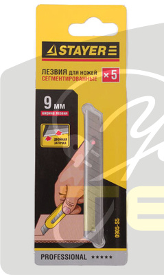 0905-S5 Лезвия для ножа Stayer пистол. 9 мм, (5шт./уп.)