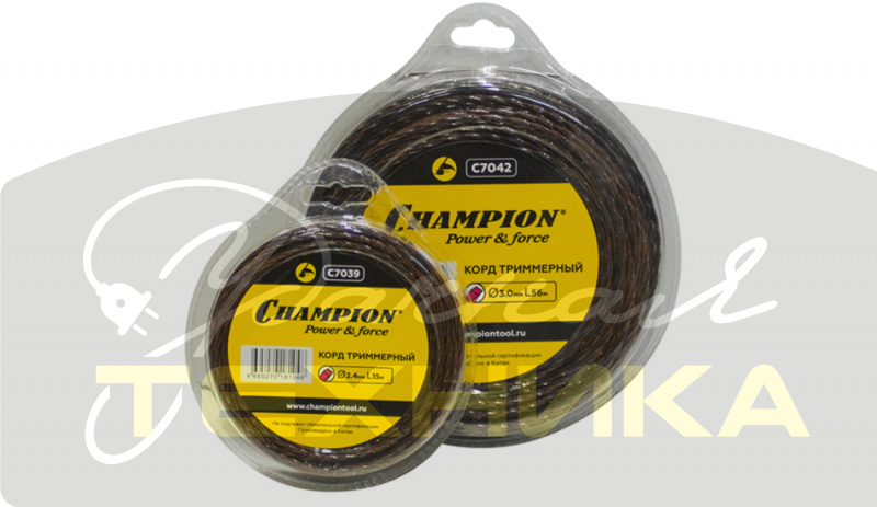 C7039 Корд триммерный Champion MAGIC 2.4мм*15м (витой квадрат)