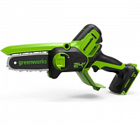 G24MCS10 Greenworks Пила цепная мини аккум. 24B, 10 см ,без АКБ и ЗУ