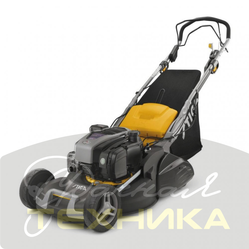 TWINCLIP 50 SVE-R B Stiga Газонокосилка бенз. самоход, 163см3, шир скаш 48см, max выс скаш 65мм, 80л