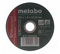 617162000 Диск Metabo отрезной Novoflex сталь 125х1х22,23 мм прямой