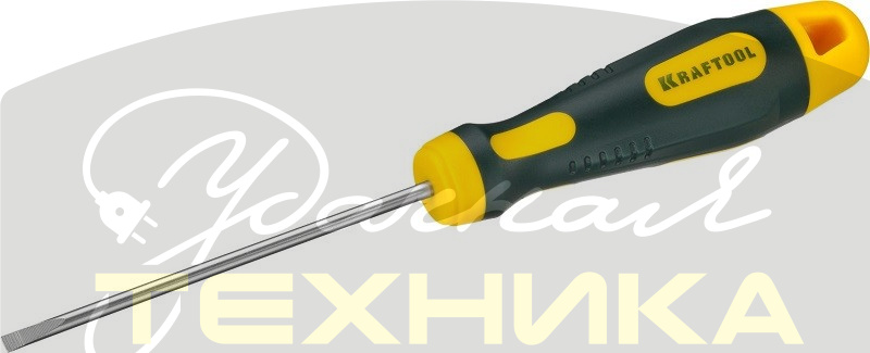 250071-3.0-080 Отвертка Kraftool X-Drive Cr-Mo-V сталь, двухкомп противоск. рукоятка, SL, 3,0*80мм