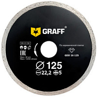 21125 GRAFF Алмазный диск по керамической плитке 125х7х2,0х22,23мм 