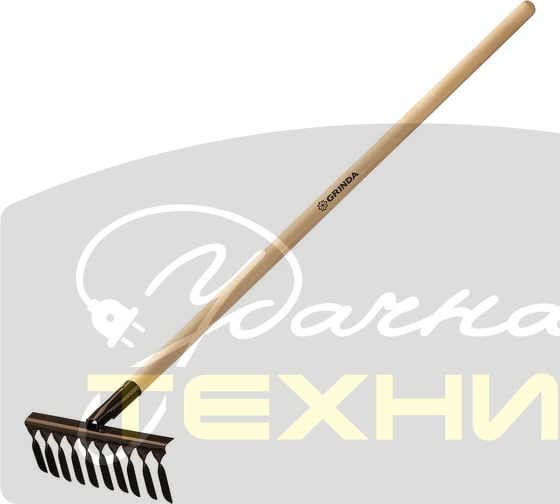 39581-10 GS-10 WOOD Грабли садовые GRINDA 320х95х1300мм 10-зуб. витой углеродная сталь,антикор.покр.