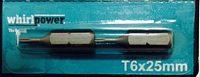Бита WP T6  25 мм (20 шт/упак) Wirlpower ЦЕНА ЗА 2ШТ. / 0161